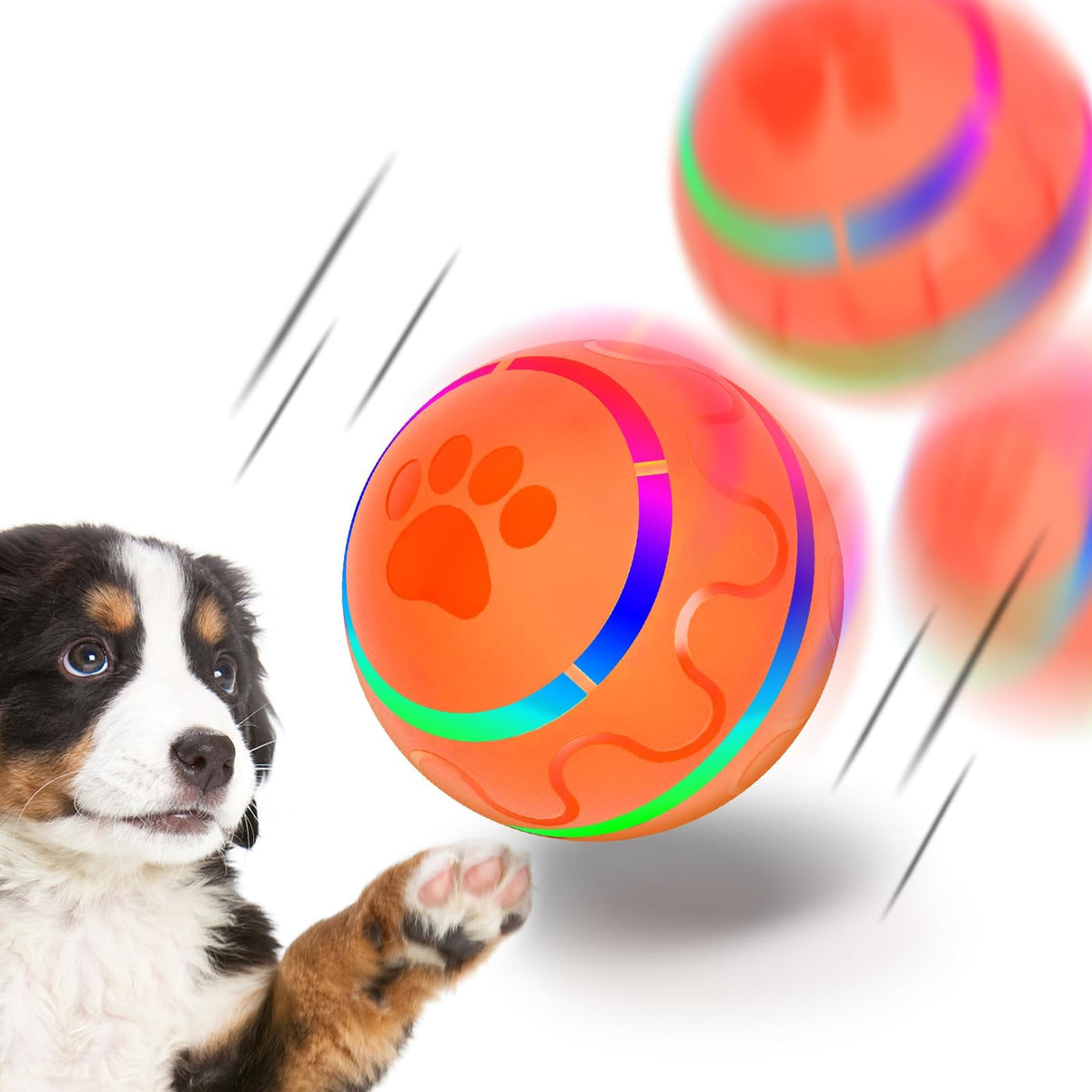 Automatic rolling LED dog ball – PetsZeno