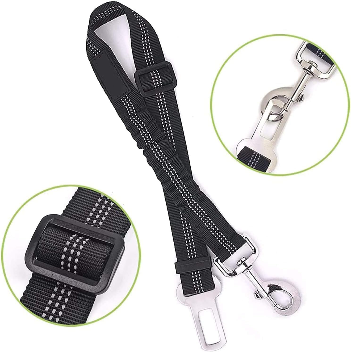 Ensure Your Pet's Safety with Our Adjustable Dog Seat Belts for Car - 2 Pack of Reliable Headrest Restraints for Dogs and Cats, Perfect for Travel!