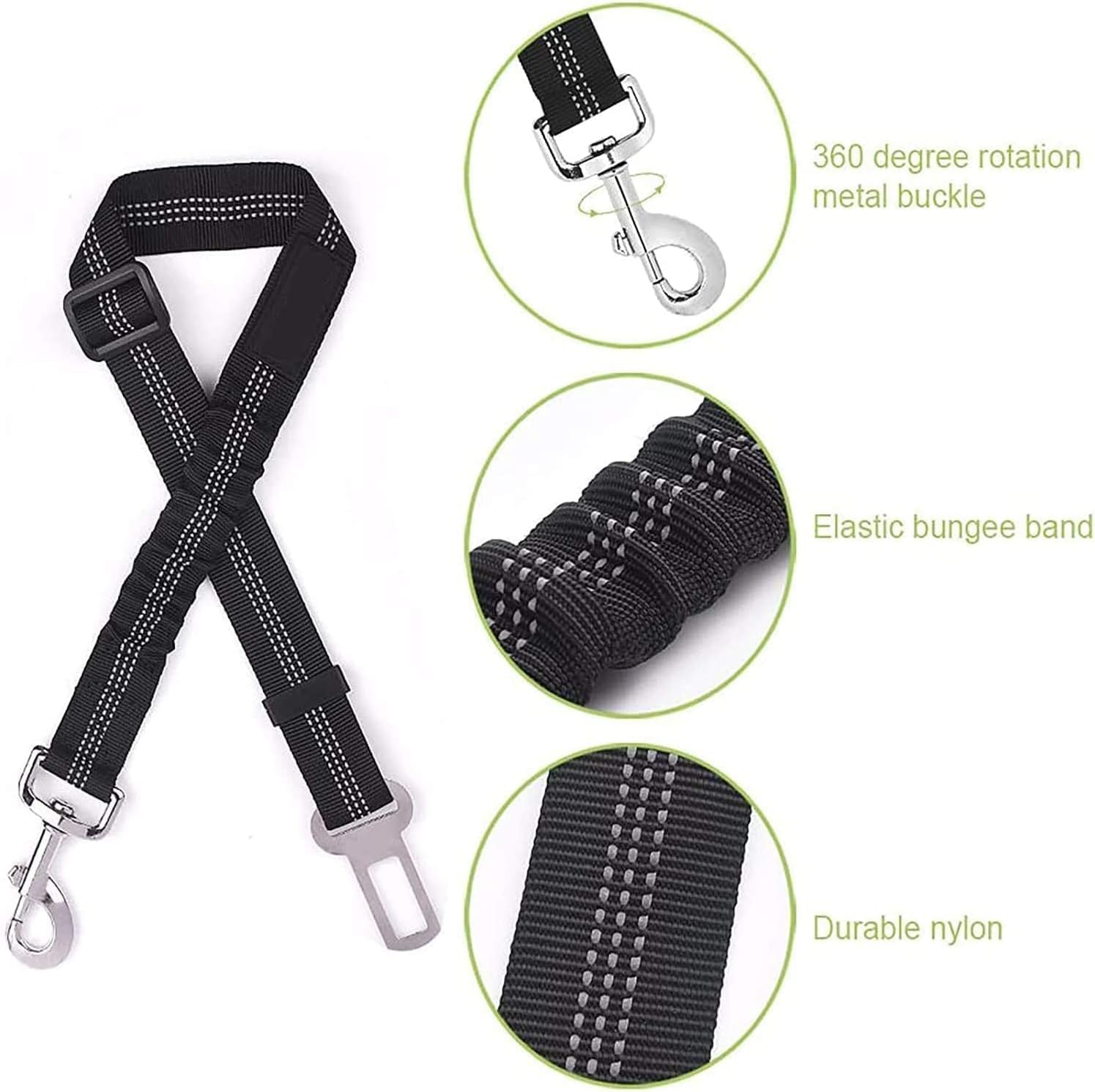 Ensure Your Pet's Safety with Our Adjustable Dog Seat Belts for Car - 2 Pack of Reliable Headrest Restraints for Dogs and Cats, Perfect for Travel!