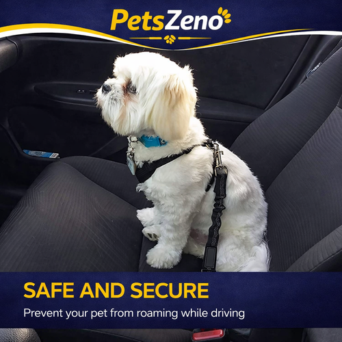 Ensure Your Pet's Safety with Our Adjustable Dog Seat Belts for Car - 2 Pack of Reliable Headrest Restraints for Dogs and Cats, Perfect for Travel!