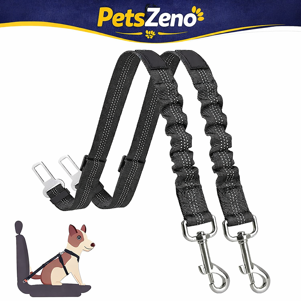 Ensure Your Pet's Safety with Our Adjustable Dog Seat Belts for Car - 2 Pack of Reliable Headrest Restraints for Dogs and Cats, Perfect for Travel!