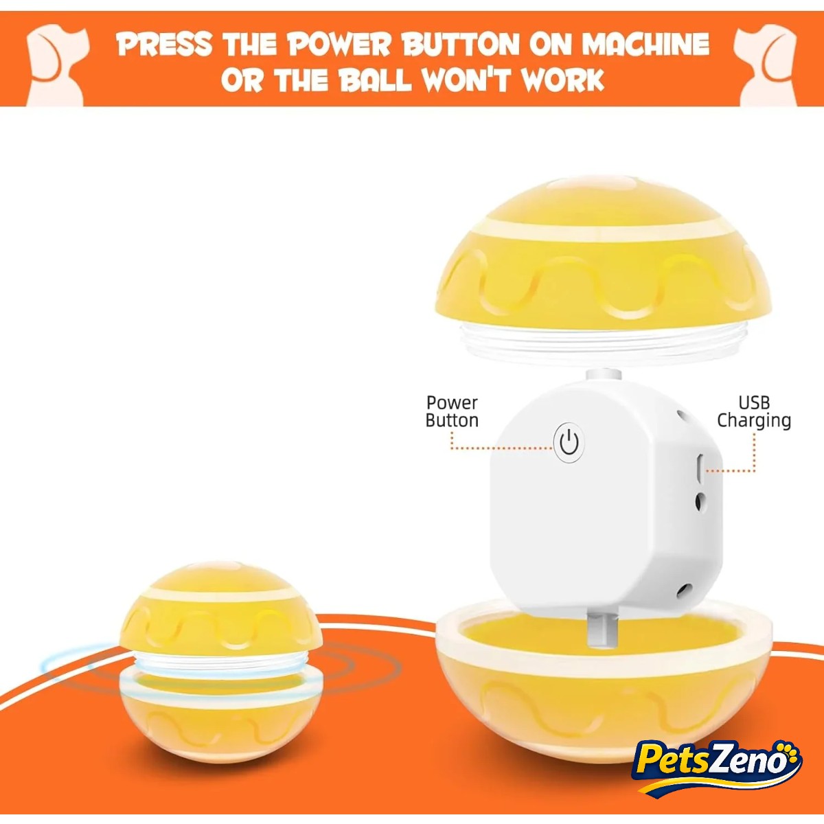 Automatic rolling dog ball with LED lights – PetsZeno