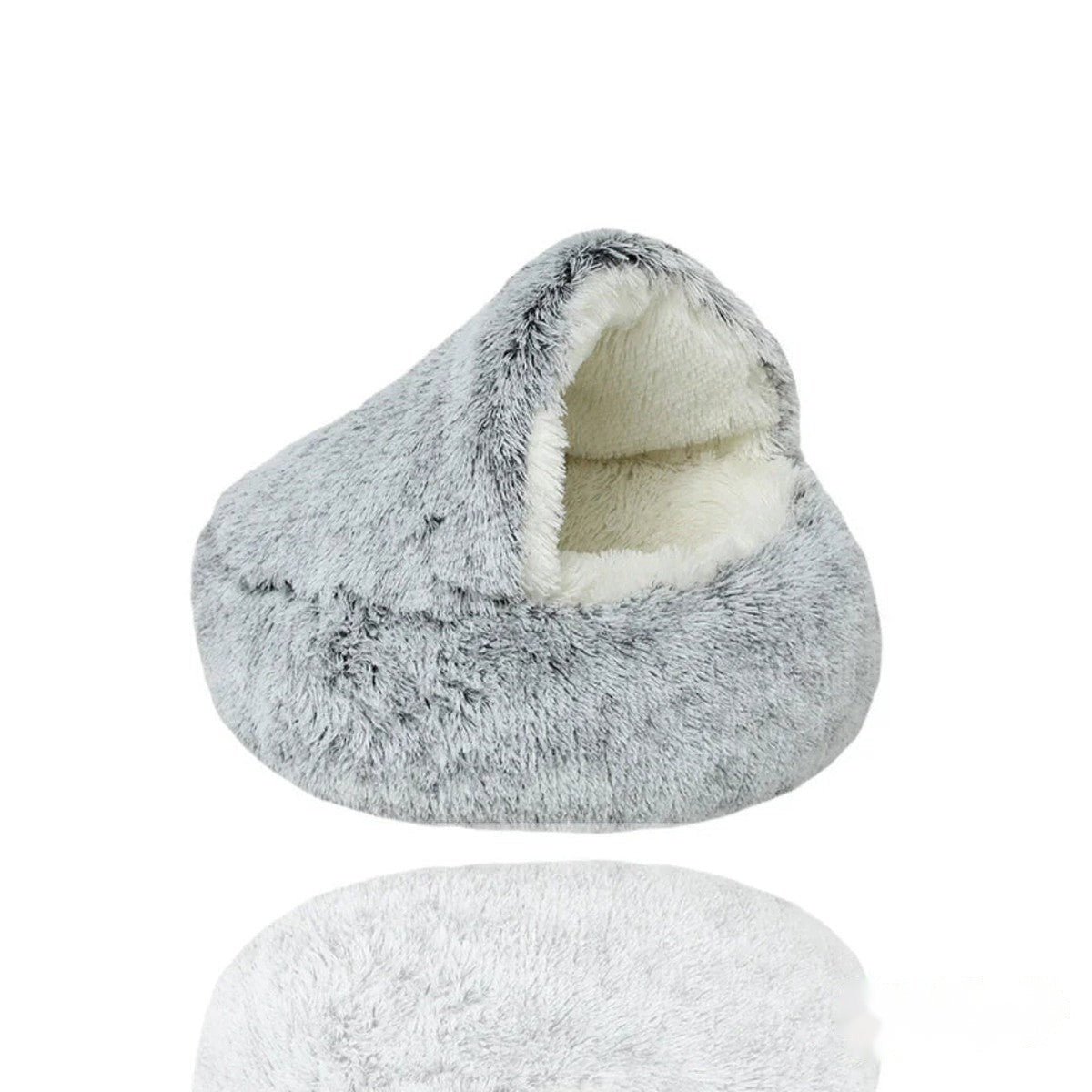 Calming cave dog bed, gray – PetsZeno