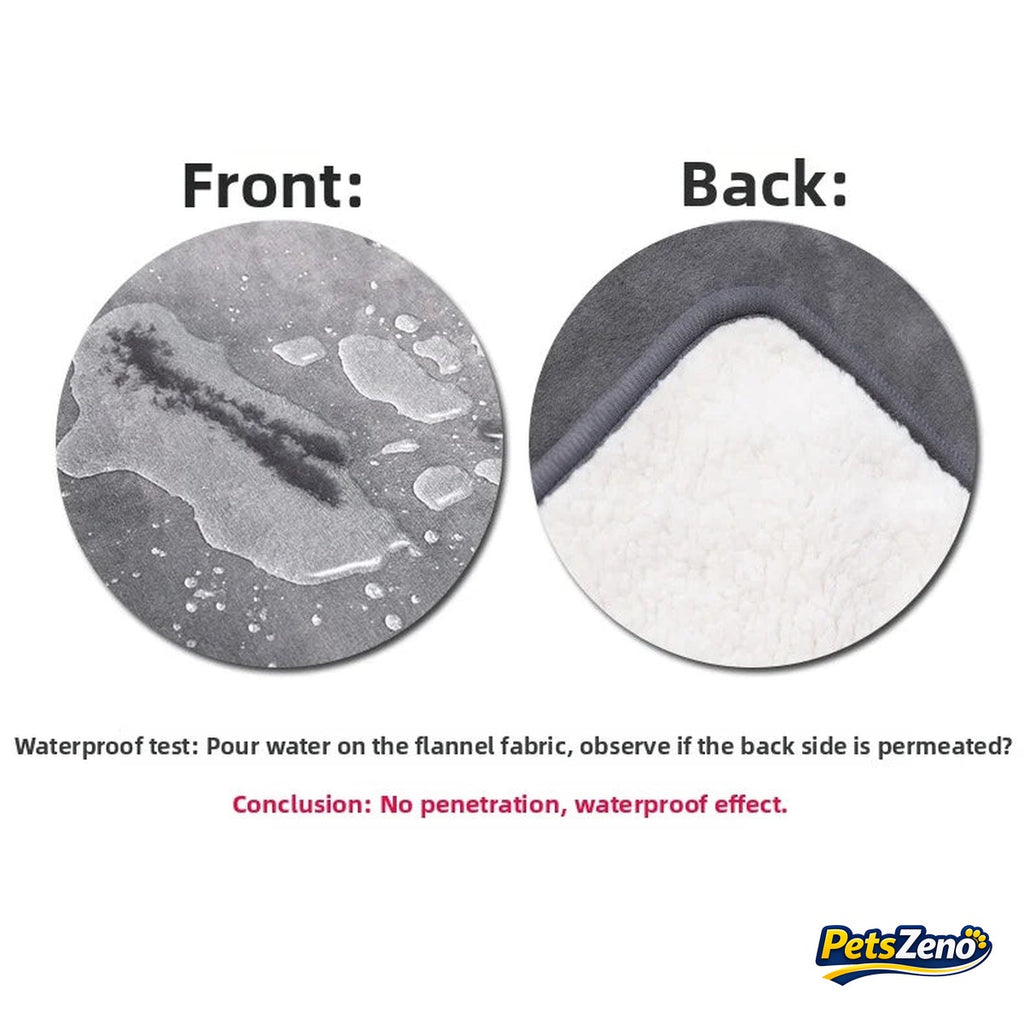 Waterproof test, front and back of the blanket – PetsZeno