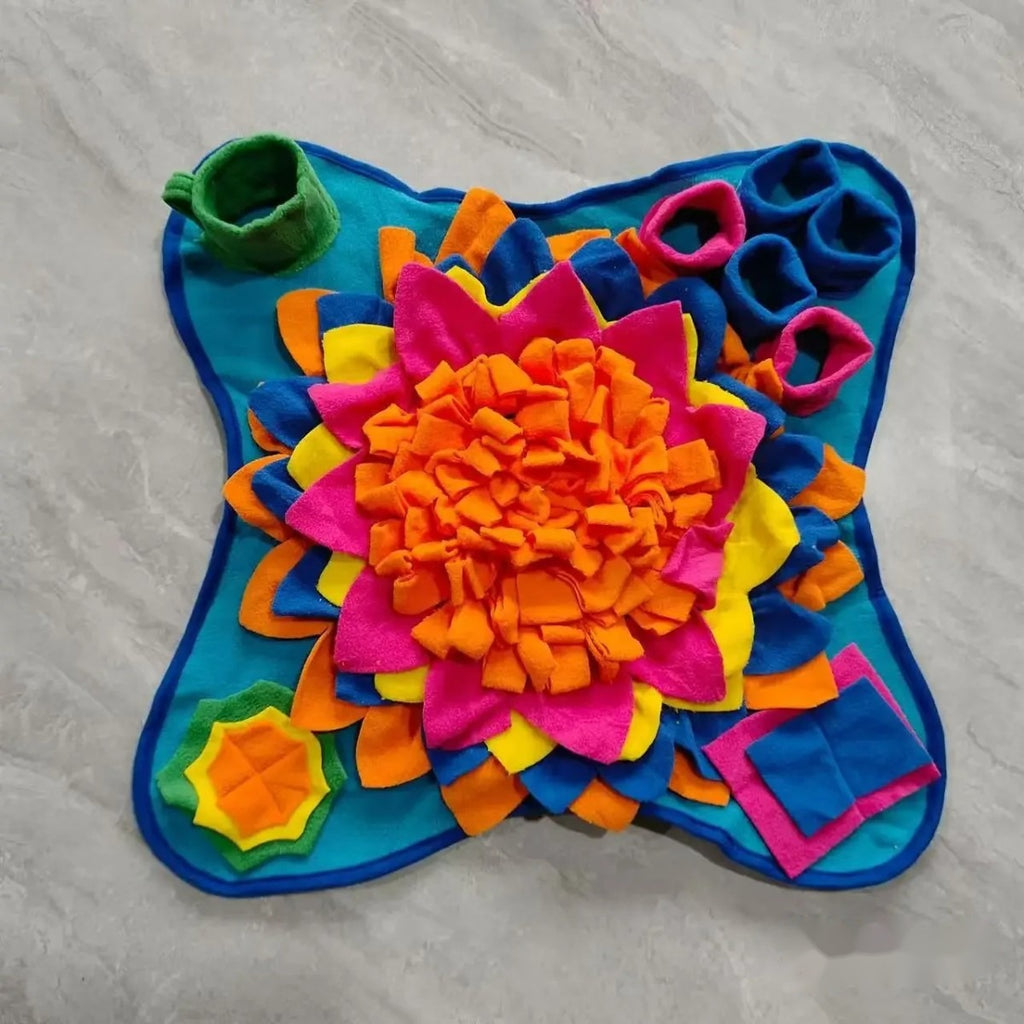Flower snuffle mat for dogs, blue – PetsZeno